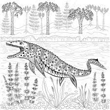 mosasaures monstre de reptile prehistorique dans la nature livre coloriage antistress pour les adultes clip art libres droits vecteurs et illustration image 68423091 chauve-souris
