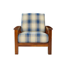 Tim & trish have been a pleasure to work with in upgrading our office chairs to something new, stylish and affordable! Handy Living Omaha Mission Style Arm Chair With Exposed Wood Frame In Blue Plaid 340c Ypd59 175c The Home Depot