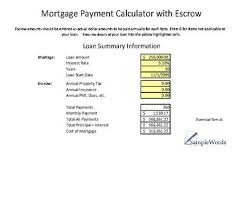 Mortgage Calculator With Escrow Excel Spreadsheet Mortgage Payment Calculator Mortgage Payment Mortgage