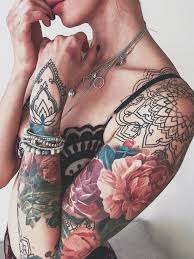Flower Sleeve Colour Tattoo For Women Tattoos For Women Flowers Arm Tattoos For Women