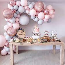 Balloon Garland Arch Kit 109 Pcs Pink Grey Balloons Pack For Girl Birthday Baby Shower Bachelorette Party Centerpiece Backdrop Background Decorations Walmart Com