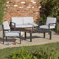 Jaz Metal 4 Seater Coffee Set Metal Garden Furniture Outdoor Living Patios Garden Furniture