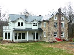 White modern farmhouse with stone. Traditional Farmhouse Gets A Contemporary Makeover Joseph Stabilito Hgtv