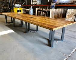Reclaimed White Oak Conference Table With Modern Knife Edge Etsy In 2020 Wood Conference Table Conference Table Reclaimed Wood Furniture