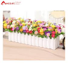 Giỏ hoa cúc họa mi, hàng rào gỗ 50cm cắm sẵn trang trí nhà cửa, nhà hàng,  văn phòng công ty xanh tươi HR-02
