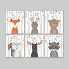 Animal Nursery Art Woodland Nursery Decor Baby Room Decor Forest Animal Prints Set Of 6 Fox Rabbit Be Animal Baby Room Baby Boy Nursery Art Nursery Art Boy