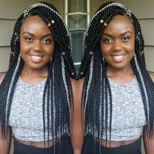 Black And Grey Braids Black And Gray Rope Twists By Braidsbyguvia Black Hair Information Community Crochet Braids Hairstyles Black Women Hairstyles Hair Styles