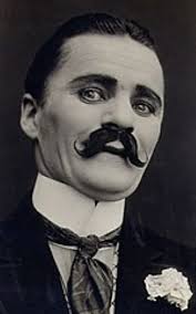 Bulls Eye Film Corp. glass slide, ca. 1910s/1920s, with Billy West.