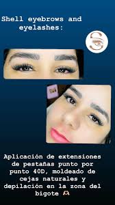 Shell eyelashes and eyebrows ✓ •PESTAÑAS PUNTO POR PUNTO 1000 cup • ARREGLO  DE CEJAS NATURALES 100 cup • TINTE HENNA PARA CEJAS 400 cup • LAMINADO DE  CEJAS 1200 cup •