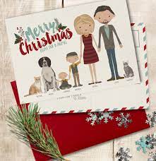 Christmas Card Add On Personalized Holiday Card Custom Illustrated Family Portrait Christmas Hanukkah Holiday Colored Envelopes Unique Christmas Cards Personalized Holiday Card Personalised Christmas Cards