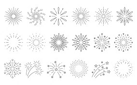 Premium Vector | Firework Sparkle Sunburst Boho Beam Black Line Set.  Vintage Explosion Spark Sunrise Star Shining Sign Abstract Element Circle  Radial Linear Stroke. Contour Christmas Holiday Flash Isolated On White