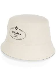Prada Prada Logo Print Bucket Hat White Prada Hats Prada Bucket Hat White