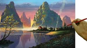 Learn how to paint this sunset landscape using acrylics. Sunset On Beautiful Mountains Step By Step Easy Acrylic Landscape Painting Tutorial Youtube