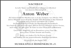 Traueranzeigen von Anton Weber