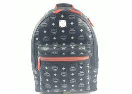 Mcm backpacks price list in singapore 2021. Mcm Backpack Visetos Medium Black Orange In Leather With Cobalt