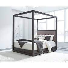 It is available in three different sizes including full, queen and king. Carbon Loft Barron Full Size Canopy Bed