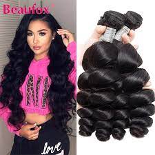 West kiss hair offers 100% human hair which cut from donors, cuticle holding, no lice, no grey hair, no shedding , no tangle, no smell, thick & healthy, long lasting. Beaufox Loose Wave Bundles Brazilian Hair Weave Bundles 1 3 4 Pcs Human Hair Bundles Natural Black Remy Hair Extensions Hair Weaves Aliexpress