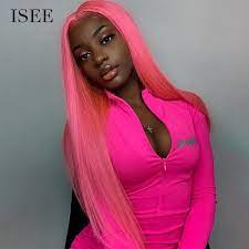 Isee Hair Blue Pink Purple Precolored Human Hair Wigs 13x4 Lace Front Wig For Women In 2021 Wig Hairstyles Blue Hair Hair Styles