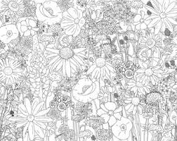 Adults are starting to embrace their inner child by breaking out the crayons. Floral Coloring Page Etsy