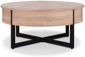 Durch die fertigung, die ausschlielich per hand erfolgt, hat jedes mbelstck seinen ganz eigenen charme. Benzara Bm186265 Couchtisch Rund Holz Und Metall Mit Schublade Braun Schwarz Amazon De Kuche Haushalt