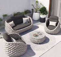 [Hot Item] Leisure All-Weather Waterproof Textilene Rope Braided Outdoor  Garden Furniture Patio Sofa Set