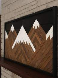 Vintage Wood Slat Mountain Wall Art Rustic Mountain Tops Handmade Wall Hanging Mountain Art Etsy Wall Art Mountain Wall Art Handmade Wall Hanging