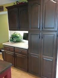 Antique Walnut Cabinet Transformation Staining Cabinets Diy Kitchen Cabinets Gel Stain Kitchen Cabinets