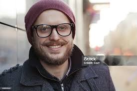 Young Man In Glasses Stock Photo