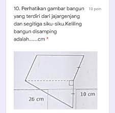 Check spelling or type a new query. Perhatikan Gambar Bangun Yang Terdiri Dari Jajargenjang Dan Segitiga Siku Siku Keliling Bangun Brainly Co Id
