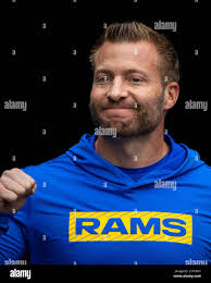 September 29, 2024: Los Angeles Rams head coach Sean McVay enters the field  before the game against the Chicago Bears in Chicago, IL. Mike Wulf/CSM  Stock Photo