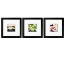 The picture frames that come prepackaged with mats have openings as shown in the chart above. Tiny Mighty Frames 3 Set Wood Square Instagram Photo Frame 4x4 Mat 8x8 3 Black Buy Online In Botswana At Botswana Desertcart Com Productid 16040601
