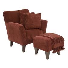 Jackie Accent Chair Ottoman In Burgundy Accent Chairs For Living Room Jerome S Furniture Furniture