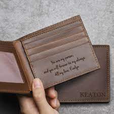 Anniversary Wallet For Men Husband Wallet Engraved Wallet Boyfriend Anniversary Bifold Wa Engraved Wallet Mens Anniversary Gifts Boyfriend Anniversary Gifts