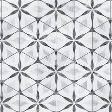 Bardiglio dark / magma white. Classico Bardiglio Hexagon Flower 7 X8 Porcelain F W Tile