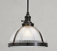 Custom Industrial Ribbed Glass Cord Pendant Pottery Barn