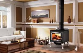 A bedroom (queen bed), a bathroom (shower, toilet and washbasin), a living area (sofa, wood or gas stove), a dining area, a kitchen area (sink, gas cooker, microwave oven, fridge, dishwasher, coffee maker, crockery). Wood Burning Stoves Sales And Installations In Calgary Classic Fireplace