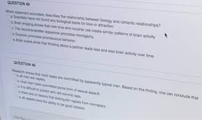 New research suggests selfie sharing on social media can negatively affect a romantic relationship. Solved Question 48 Which Statement Accurately Describes The Chegg Com