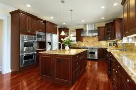 Dark Wooden Floor And Cherry Cabinets Best Color Granite With Them Kitchen Remodel Small New Kitchen Designs Cherry Cabinets Kitchen