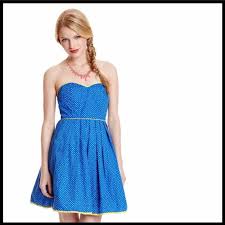 Blue Multi Strapless A Line Retro Short Casual Dress Size 4 S 52 Off Retail