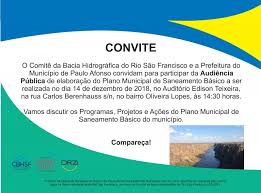 Audiência Pública para elaboração de Plano Municipal de Saneamento Básico  em Paulo Afonso