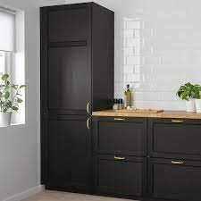 lerhyttan deur zwart gelazuurd 30x80 cm ikea kleine keuken verbouwen zwarte keukenkastjes gerenoveerde keuken