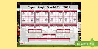 Free Rugby World Cup 2019 Fixtures Wall Chart