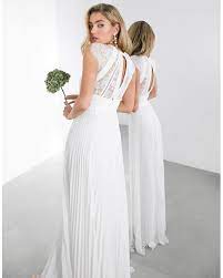Maybe you would like to learn more about one of these? Asos Spitze Ruby Hochzeitskleid Mit Plissiertem Rock Und Oberteil Mit Feiner Spitze In Weiss Lyst