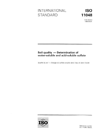 Pompe a chaleur ideal standard. Iso 11048 1995 Soil Quality Determination Of Water Soluble And Acid Soluble Sulfate