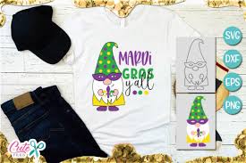 Cut out the mask shape and then just grab your favorite craft supplies and decorate it however you'd like. Mardi Gras Yall Gnome Graphic By Cute Files Creative Fabrica