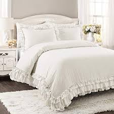The rachel ashwell shabby chic white petticoat bedding collection is made with lavishly tiered layers of delicate lace trim that are inspired by a vintage flamenco dress from rachel's. Lush Decor White Ella Shabby Chic Ruffle Lace 2 Piece Comforter Set Twin Xl Farmhouse Goals