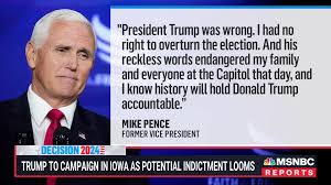 Pence reaffirms stance against Trump's words on Jan. 6 as indictment looms  _copy | Facebook