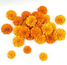The Marigold Paper Flowers Set Of 5 Etsy Handmade Flowers Paper Paper Flowers Marigold Flower