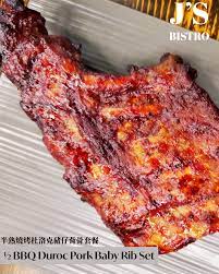 半熟燒烤杜洛克豬仔背骨套餐 bbq duroc pork baby rib set 118 終於食到主菜 豬仔骨異當常地大件 大大份 份量好夠