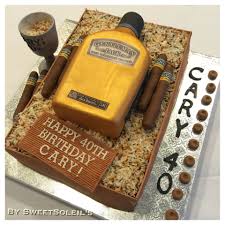 Birthday Cake Liquor Bottle With Name Gentleman Jack Whiskey Bottle Cake And Cohiba Cigar Cake White Birthday Cakes Alcohol Cake 40th Birthday Cakes